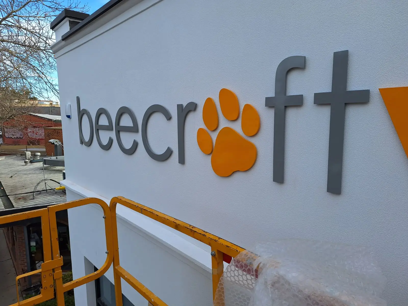 custom signage for a building powdercoated metal letters